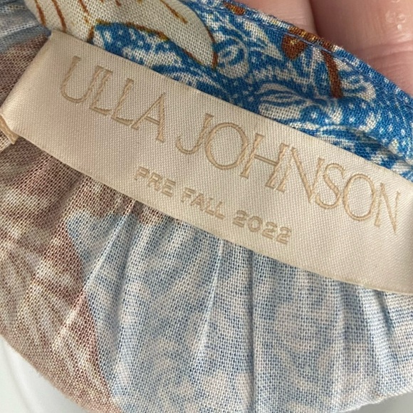 Ulla Johnson Gail Cotton Tiered Floral Dress Lapis size 4 - Picture 9 of 13